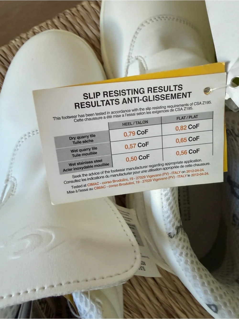 White Men’s Boat-Style Work Shoes with Secure Closure